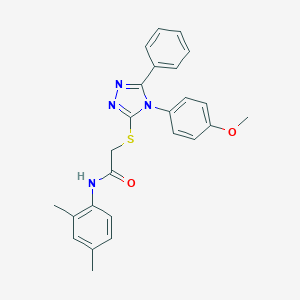 molecular formula C25H24N4O2S B419576 N-(2,4-dimethylphenyl)-2-{[4-(4-methoxyphenyl)-5-phenyl-4H-1,2,4-triazol-3-yl]sulfanyl}acetamide 