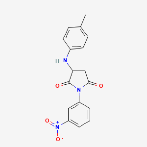 molecular formula C17H15N3O4 B4195760 3-[(4-methylphenyl)amino]-1-(3-nitrophenyl)-2,5-pyrrolidinedione CAS No. 476410-22-7