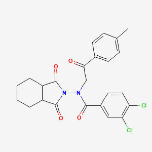 molecular formula C24H22Cl2N2O4 B4195764 3,4-dichloro-N-(1,3-dioxooctahydro-2H-isoindol-2-yl)-N-[2-(4-methylphenyl)-2-oxoethyl]benzamide 