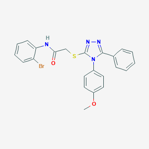 molecular formula C23H19BrN4O2S B419578 N-(2-bromophenyl)-2-[[4-(4-methoxyphenyl)-5-phenyl-1,2,4-triazol-3-yl]sulfanyl]acetamide 