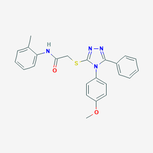 2-{[4-(4-methoxyphenyl)-5-phenyl-4H-1,2,4-triazol-3-yl]sulfanyl}-N-(2-methylphenyl)acetamide