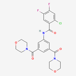 molecular formula C23H22ClF2N3O5 B4195791 N-[3,5-bis(4-morpholinylcarbonyl)phenyl]-2-chloro-4,5-difluorobenzamide 