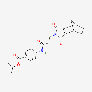 molecular formula C22H26N2O5 B4195793 isopropyl 4-{[3-(3,5-dioxo-4-azatricyclo[5.2.1.0~2,6~]dec-4-yl)propanoyl]amino}benzoate 