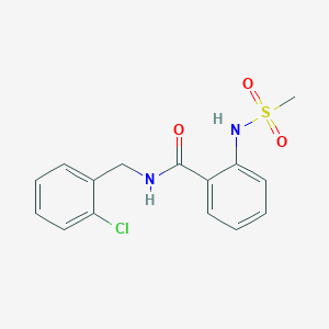 molecular formula C15H15ClN2O3S B4195807 N-(2-chlorobenzyl)-2-[(methylsulfonyl)amino]benzamide 