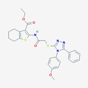 ethyl 2-[({[4-(4-methoxyphenyl)-5-phenyl-4H-1,2,4-triazol-3-yl]sulfanyl}acetyl)amino]-4,5,6,7-tetrahydro-1-benzothiophene-3-carboxylate