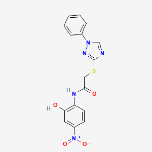 molecular formula C16H13N5O4S B4195815 N-(2-hydroxy-4-nitrophenyl)-2-[(1-phenyl-1H-1,2,4-triazol-3-yl)thio]acetamide 