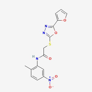 molecular formula C15H12N4O5S B4195829 2-{[5-(2-furyl)-1,3,4-oxadiazol-2-yl]thio}-N-(2-methyl-5-nitrophenyl)acetamide 