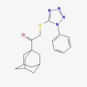 molecular formula C19H22N4OS B4195833 1-(1-adamantyl)-2-[(1-phenyl-1H-tetrazol-5-yl)thio]ethanone 