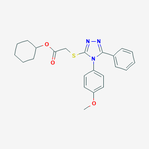molecular formula C23H25N3O3S B419584 cyclohexyl {[4-(4-methoxyphenyl)-5-phenyl-4H-1,2,4-triazol-3-yl]sulfanyl}acetate 