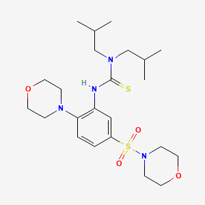 molecular formula C23H38N4O4S2 B4195849 N,N-diisobutyl-N'-[2-(4-morpholinyl)-5-(4-morpholinylsulfonyl)phenyl]thiourea 