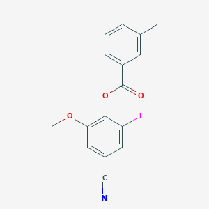 4-cyano-2-iodo-6-methoxyphenyl 3-methylbenzoate