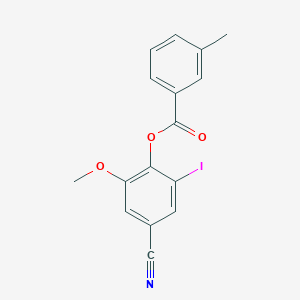 molecular formula C16H12INO3 B4195855 (4-Cyano-2-iodo-6-methoxyphenyl) 3-methylbenzoate 