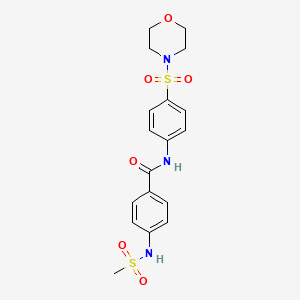 molecular formula C18H21N3O6S2 B4195885 4-[(methylsulfonyl)amino]-N-[4-(4-morpholinylsulfonyl)phenyl]benzamide 