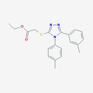 molecular formula C20H21N3O2S B419589 ethyl {[5-(3-methylphenyl)-4-(4-methylphenyl)-4H-1,2,4-triazol-3-yl]sulfanyl}acetate 