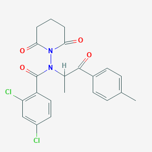 molecular formula C22H20Cl2N2O4 B4195926 2,4-dichloro-N-(2,6-dioxo-1-piperidinyl)-N-[1-methyl-2-(4-methylphenyl)-2-oxoethyl]benzamide 