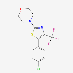 molecular formula C14H12ClF3N2OS B4195928 4-[5-(4-chlorophenyl)-4-(trifluoromethyl)-1,3-thiazol-2-yl]morpholine 