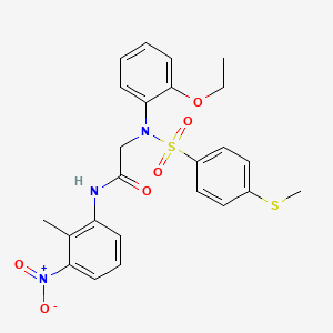 molecular formula C24H25N3O6S2 B4195935 N~2~-(2-ethoxyphenyl)-N~1~-(2-methyl-3-nitrophenyl)-N~2~-{[4-(methylthio)phenyl]sulfonyl}glycinamide 