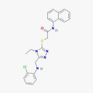 2-[[5-[(2-chloroanilino)methyl]-4-ethyl-1,2,4-triazol-3-yl]sulfanyl]-N-naphthalen-1-ylacetamide