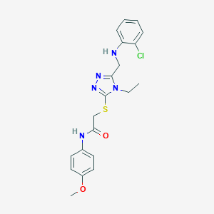 2-({5-[(2-chloroanilino)methyl]-4-ethyl-4H-1,2,4-triazol-3-yl}sulfanyl)-N-(4-methoxyphenyl)acetamide