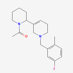 molecular formula C20H27FN2O B4195950 5-(1-acetylpiperidin-2-yl)-1-(5-fluoro-2-methylbenzyl)-1,2,3,6-tetrahydropyridine 