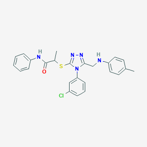 2-{[4-(3-chlorophenyl)-5-(4-toluidinomethyl)-4H-1,2,4-triazol-3-yl]sulfanyl}-N-phenylpropanamide