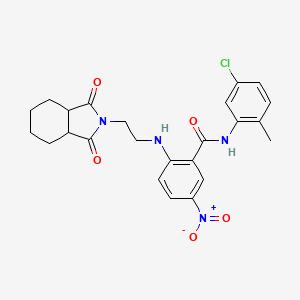 molecular formula C24H25ClN4O5 B4195962 N-(5-chloro-2-methylphenyl)-2-{[2-(1,3-dioxooctahydro-2H-isoindol-2-yl)ethyl]amino}-5-nitrobenzamide 