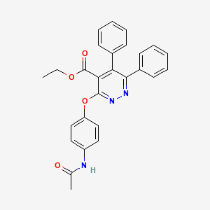 molecular formula C27H23N3O4 B4195969 ethyl 3-[4-(acetylamino)phenoxy]-5,6-diphenyl-4-pyridazinecarboxylate 