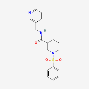 molecular formula C18H21N3O3S B4195989 1-(phenylsulfonyl)-N-(3-pyridinylmethyl)-3-piperidinecarboxamide 