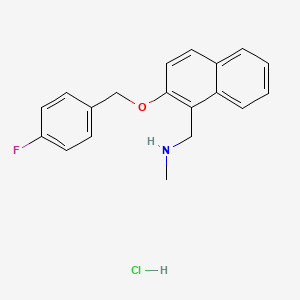 molecular formula C19H19ClFNO B4195992 ({2-[(4-fluorobenzyl)oxy]-1-naphthyl}methyl)methylamine hydrochloride 