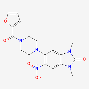 molecular formula C18H19N5O5 B4195995 5-[4-(2-furoyl)-1-piperazinyl]-1,3-dimethyl-6-nitro-1,3-dihydro-2H-benzimidazol-2-one 
