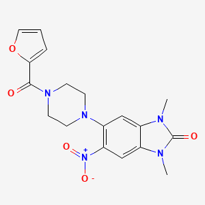 5-[4-(FURAN-2-CARBONYL)PIPERAZIN-1-YL]-1,3-DIMETHYL-6-NITRO-2,3-DIHYDRO-1H-1,3-BENZODIAZOL-2-ONE