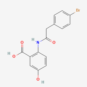 molecular formula C15H12BrNO4 B4195999 2-{[(4-bromophenyl)acetyl]amino}-5-hydroxybenzoic acid 