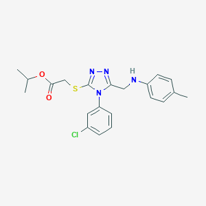 molecular formula C21H23ClN4O2S B419600 isopropyl {[4-(3-chlorophenyl)-5-(4-toluidinomethyl)-4H-1,2,4-triazol-3-yl]sulfanyl}acetate 