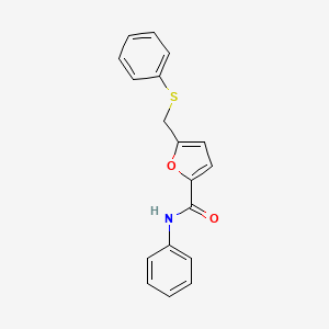 molecular formula C18H15NO2S B4196000 N-phenyl-5-[(phenylthio)methyl]-2-furamide 