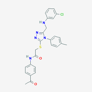 N-(4-acetylphenyl)-2-{[5-[(3-chloroanilino)methyl]-4-(4-methylphenyl)-4H-1,2,4-triazol-3-yl]sulfanyl}acetamide