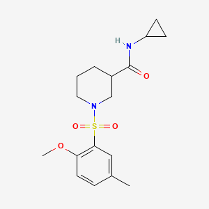 molecular formula C17H24N2O4S B4196033 N-cyclopropyl-1-[(2-methoxy-5-methylphenyl)sulfonyl]-3-piperidinecarboxamide 