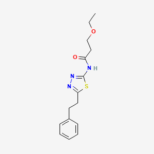 molecular formula C15H19N3O2S B4196039 3-ethoxy-N-[5-(2-phenylethyl)-1,3,4-thiadiazol-2-yl]propanamide 