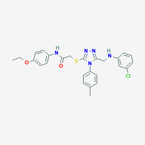 2-{[5-[(3-chloroanilino)methyl]-4-(4-methylphenyl)-4H-1,2,4-triazol-3-yl]sulfanyl}-N-(4-ethoxyphenyl)acetamide