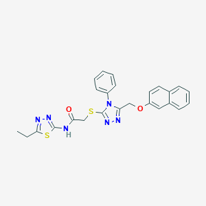 N-(5-ethyl-1,3,4-thiadiazol-2-yl)-2-({5-[(2-naphthyloxy)methyl]-4-phenyl-4H-1,2,4-triazol-3-yl}sulfanyl)acetamide