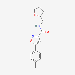 molecular formula C16H18N2O3 B4196067 5-(4-methylphenyl)-N-(tetrahydro-2-furanylmethyl)-3-isoxazolecarboxamide 