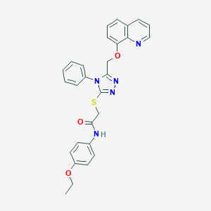 N-(4-ethoxyphenyl)-2-({4-phenyl-5-[(8-quinolinyloxy)methyl]-4H-1,2,4-triazol-3-yl}sulfanyl)acetamide