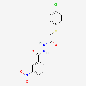 molecular formula C15H12ClN3O4S B4196087 N'-{[(4-chlorophenyl)thio]acetyl}-3-nitrobenzohydrazide 