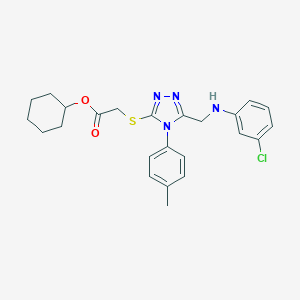 molecular formula C24H27ClN4O2S B419609 cyclohexyl {[5-[(3-chloroanilino)methyl]-4-(4-methylphenyl)-4H-1,2,4-triazol-3-yl]sulfanyl}acetate 