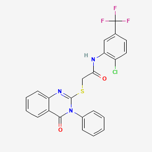 molecular formula C23H15ClF3N3O2S B4196109 N-[2-chloro-5-(trifluoromethyl)phenyl]-2-[(4-oxo-3-phenyl-3,4-dihydro-2-quinazolinyl)thio]acetamide 