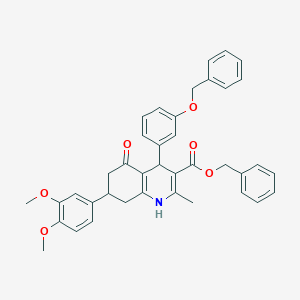 molecular formula C39H37NO6 B419617 Benzyl 4-[3-(benzyloxy)phenyl]-7-(3,4-dimethoxyphenyl)-2-methyl-5-oxo-1,4,5,6,7,8-hexahydro-3-quinolinecarboxylate 