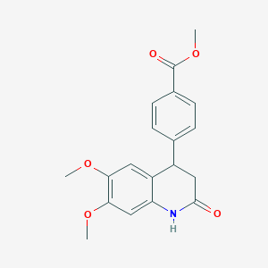 molecular formula C19H19NO5 B4196183 methyl 4-(6,7-dimethoxy-2-oxo-1,2,3,4-tetrahydro-4-quinolinyl)benzoate 