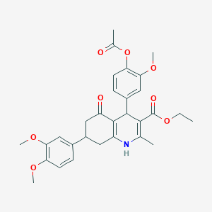 molecular formula C30H33NO8 B419620 Ethyl 4-[4-(acetyloxy)-3-methoxyphenyl]-7-(3,4-dimethoxyphenyl)-2-methyl-5-oxo-1,4,5,6,7,8-hexahydro-3-quinolinecarboxylate 