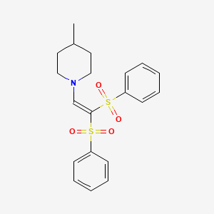 molecular formula C20H23NO4S2 B4196218 1-[2,2-bis(phenylsulfonyl)vinyl]-4-methylpiperidine 