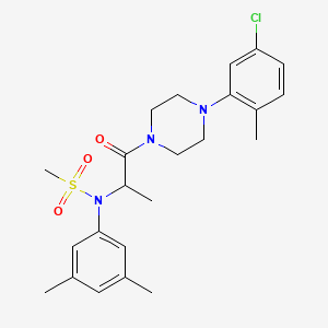 molecular formula C23H30ClN3O3S B4196224 N-{2-[4-(5-chloro-2-methylphenyl)-1-piperazinyl]-1-methyl-2-oxoethyl}-N-(3,5-dimethylphenyl)methanesulfonamide 