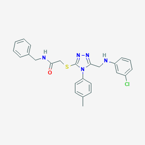 N-benzyl-2-[[5-[(3-chloroanilino)methyl]-4-(4-methylphenyl)-1,2,4-triazol-3-yl]sulfanyl]acetamide